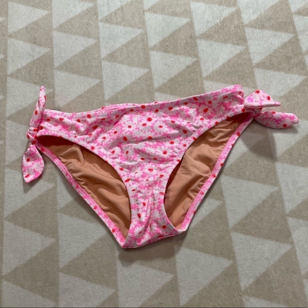 J crew girls pink floral tie side bikini bottoms Barbie